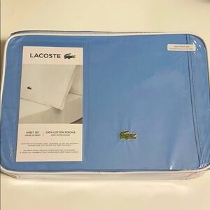NWT Lacoste blue twin sheet set